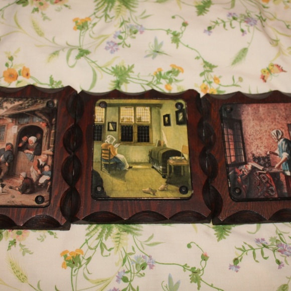 Dutch print on wood pictures set of 3 - Picture 7 of 7